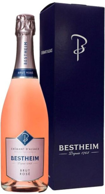 Вино игристое Розовое Брют Bestheim Cremant d'Alsace Brut Rose in gift box 0,75 л фото