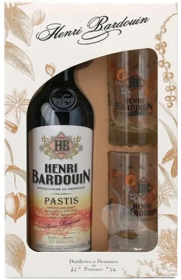Ликер Henri Bardouin Pastis with 2 glasses in gift box 0,7 л фото