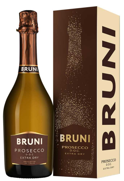 Вино игристое Белое Bruni Prosecco Extra Dry in gift box 2024 0,75 л фото