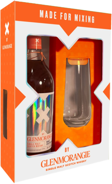 Виски Glenmorangie X Single Malt Highlandwith a glass in gift box 0,75 л фото