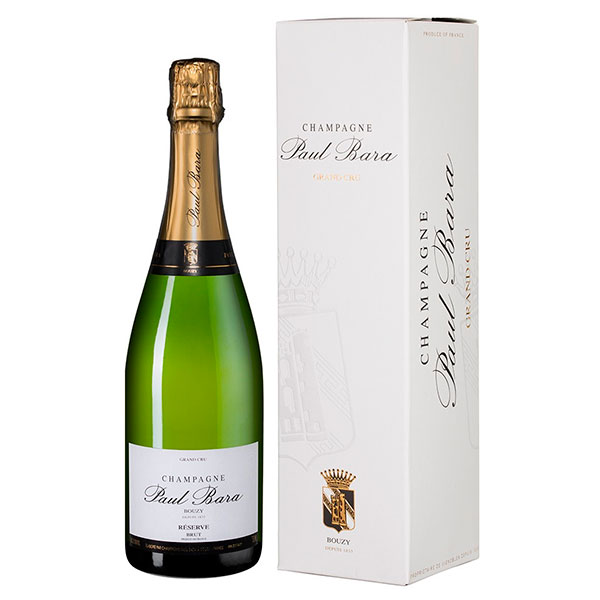 Вино игристое Белое Брют Paul Bara Reserve Bouzy Grand Cru Brut Champagne in gift box 0,75 л фото