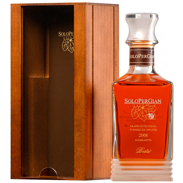 Граппа Berta SoloPerGian in wooden box 2008 0,70 л фото