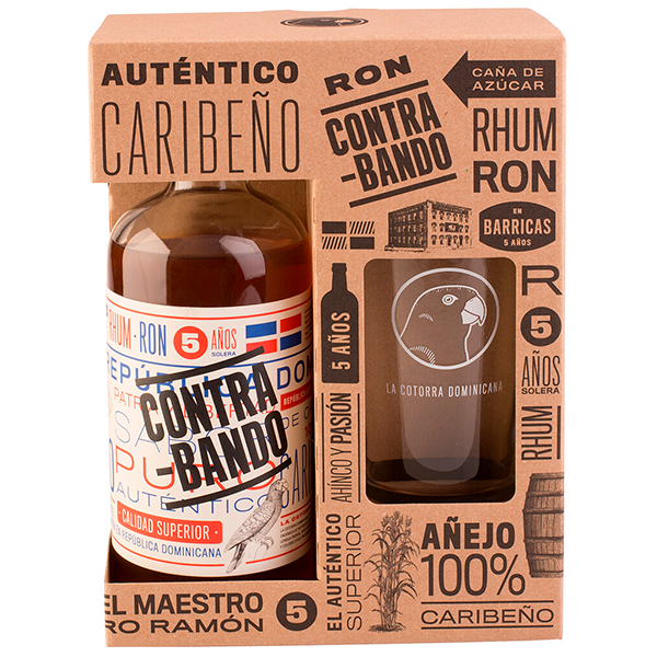 Ром Contrabando 5 Aсos with a glass in gift box 0,70 л фото
