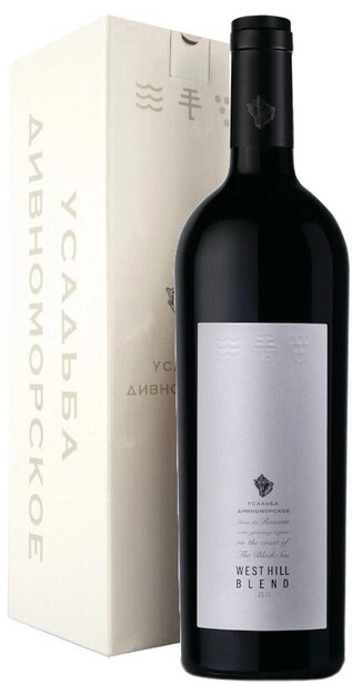Вино Красное Сухое Usadba Divnomorskoe West Hill Blend Kuban Gelendzhik in gift box 2020 1,5 л фото