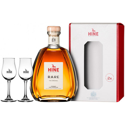 Коньяк Hine Rare VSOP Fine Champagne with two glasses in gift box 0,7 л фото