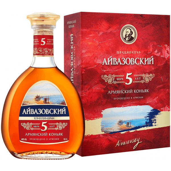 Бренди Aivazovsky 5 Years Old in gift box 0,5 л фото