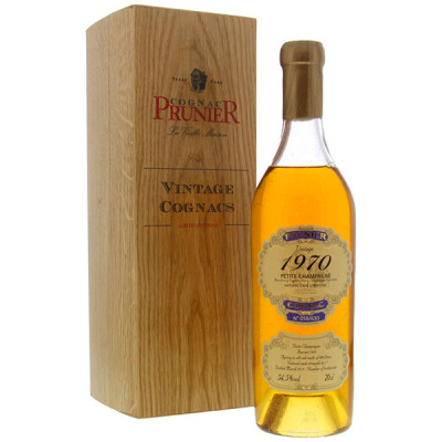 Коньяк Prunier Petite Champagne in wooden box 1970 0,7 л фото