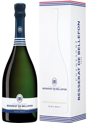 Вино игристое Besserat de Bellefon Bleu Brut Champagne in gift box 0,75 л фото