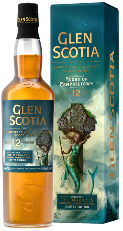 Виски Glen Scotia Release №1 The Mermaid Palo Cortado Cask Finish 12 YO in gift box 0,7 л фото