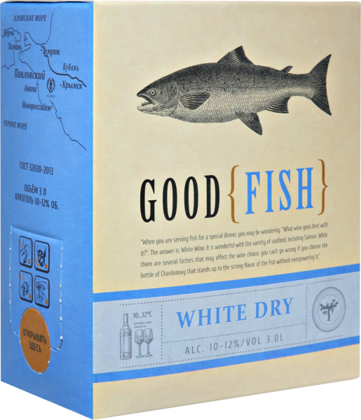 Вино Белое Сухое Good Fish 3 л фото