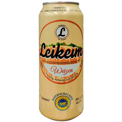 Пиво Leikeim Weizen in can 0,50 л фото