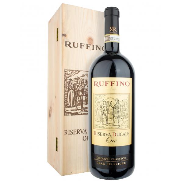 Вино Красное Сухое Ruffino Reserva Dukale Oro Chianti Classico Gran Selezione in wooden box 2015 3 л фото