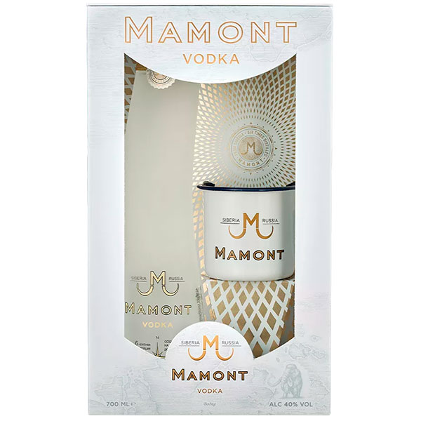 Водка Mamont with a mug in gift box 0,7 л фото