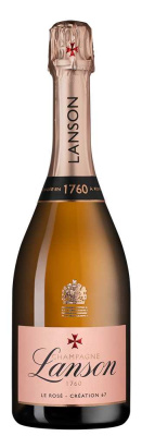 Вино игристое Розовое Брют Lanson Le Rose Creation Brut Champagne 2019 0,75 л фото