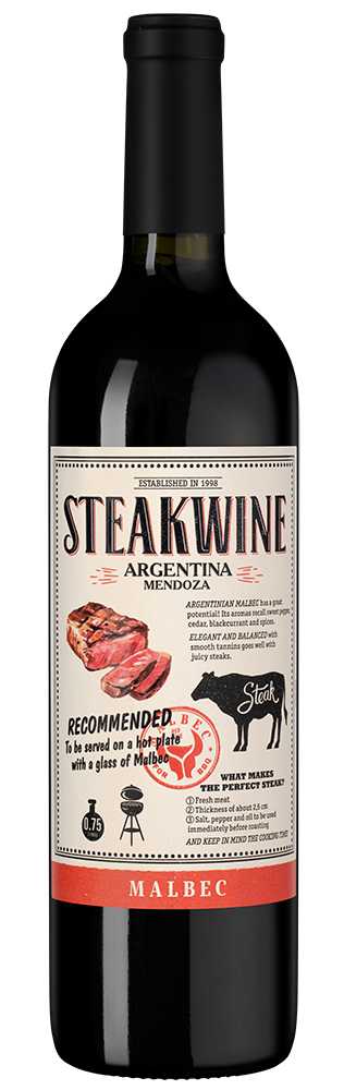 Вино Красное Полусухое Steakwine Malbec 2025 0,75 л фото