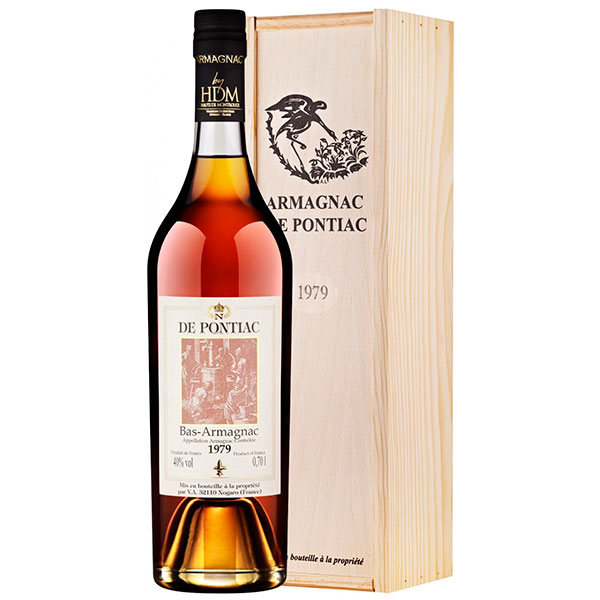 Арманьяк De Pontiac Bas-Armagnac in wooden box 1979 0,70 л фото