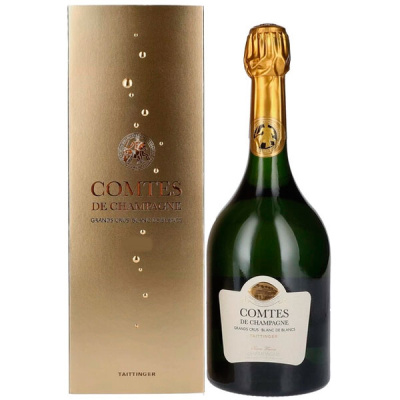 Шампанское Белое Брют Taittinger Comtes de Champagne Blanc de Blancs Millesime Brut Champagne in gif фото