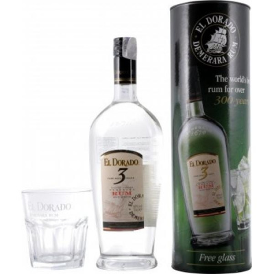 Ром El Dorado 3 Years Old gift tube with glass 0,70 л фото