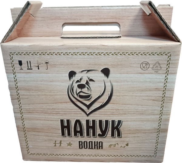 Водка Нанук с 2 бутылками в п/у 40% 0,7 л фото