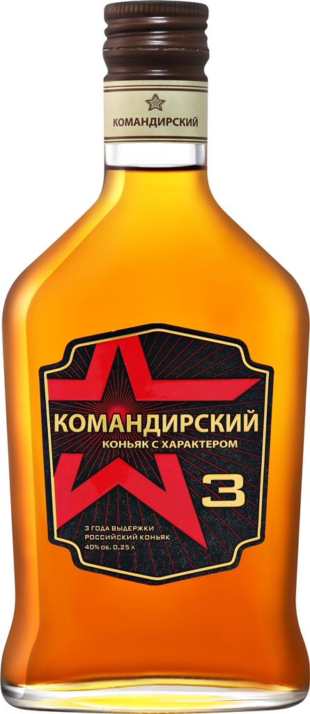 Коньяк Komandirskiy 3 Years Old 0,25 л фото