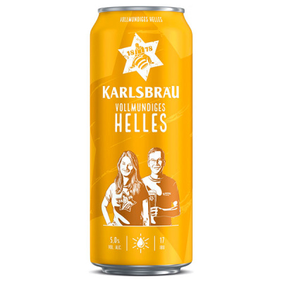 Пиво Карлсброй Фольмундигес Хель светлое пастер. нефильтр. 5% 0,5 л ж/б фото