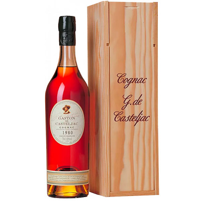 Коньяк Gaston de Casteljac Grande Champagne in wooden box 1980 0,70 л фото