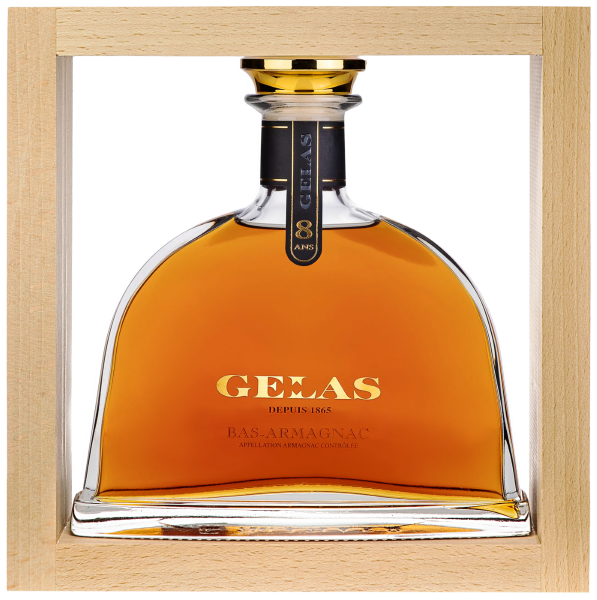 Арманьяк Gelas 8 ans Bas-Armagnac decanter in wooden box 0,7 л фото