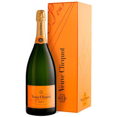 Шампанское Белое Брют Veuve Clicquot Brut Champagne in gift box 1,5 л фото
