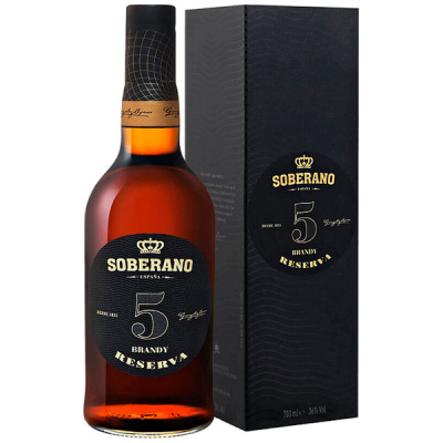 Бренди Soberano Reserva 5 in gift box 0,70 л фото