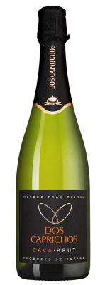 Вино игристое Дос Капричос Кава 2023 Белое Брют 11,5% 0,75 л фото