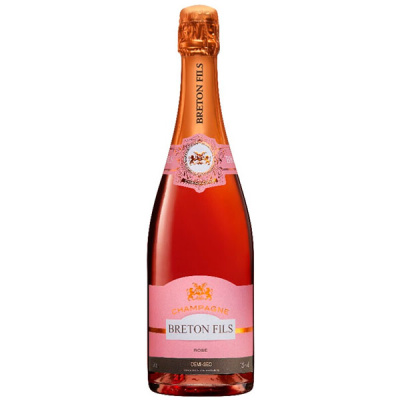 Шампанское Розовое Полусухое Breton Fils Rose Demi-Sec Champagne 2018 0,75 л фото