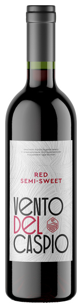 Вино Красное Полусладкое Vento Del Caspio Red Semi-Sweet 2021 0,75 л фото