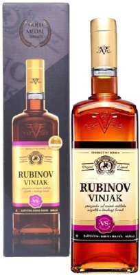 Бренди Rubinov Vinjak VS in gift box 1 л фото