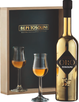 Граппа Bepi Tosolini Vite d'Oro Barrique with 2 glasses in gift box 0,5 л фото
