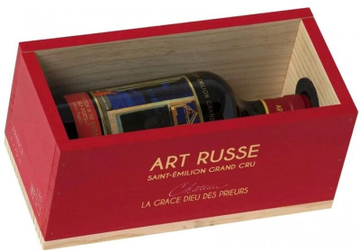 Вино Красное Сухое Chateau La Grace Dieu des Prieurs Art Russe Saint-Emilion Grand Cru in wooden box фото