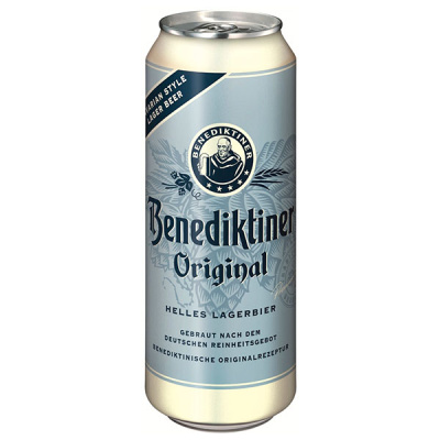 Пиво Светлое Benediktiner Original Hell in can 0,5 л фото