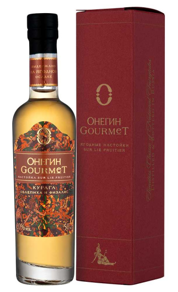 Настойка Onegin Gourmet Dried Apricots Sea Buckthorn Physalis in gift box 0,05 л фото