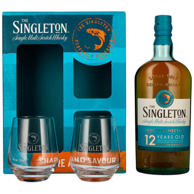 Виски Dufftown Singleton Luscious Nectar 12 Years Old Single Malt Speyside with 2 glasses in gift box 0,7 л фото