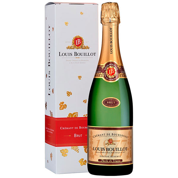 Вино игристое Белое Брют Louis Bouillot Grande Reserve Cremant de Bourgogne Brut in gift box 0,75 л фото