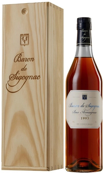Арманьяк Baron de Sigognac Bas-Armagnac in wooden box 1993 0,7 л фото