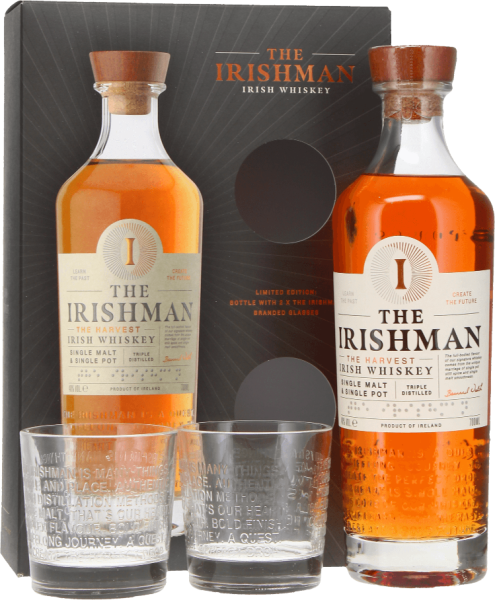 Виски The Irishman The Harvest Single Malt Single Pot with 2 glasses in gift box 0,7 л фото