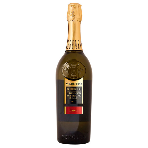 Вино игристое Белое Брют Merotto Bareta Valdobbiadene Prosecco Superiore Brut 0,75 л фото