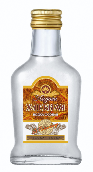 Водка Ladoga Khlebnaya Flask 0,1 л фото