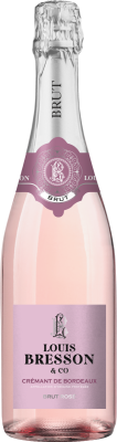 Вино игристое Розовое Сухое Louis Bresson & Co Brut Rose Cremant de Bordeaux 2023 0,75 л фото