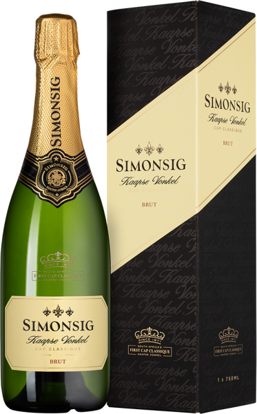 Вино игристое Белое Брют Simonsig Kaapse Vonkel Cap Classique Brut in gift box 2023 0,75 л фото
