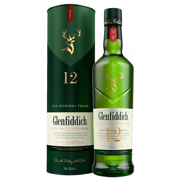 Виски Glenfiddich 12 Years Old Single Malt Speyside in tube 0,7 л фото