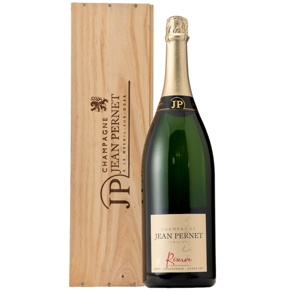Вино игристое Белое Брют Jean Pernet Reserve Brut Champagne in wooden box 2016 3 л фото