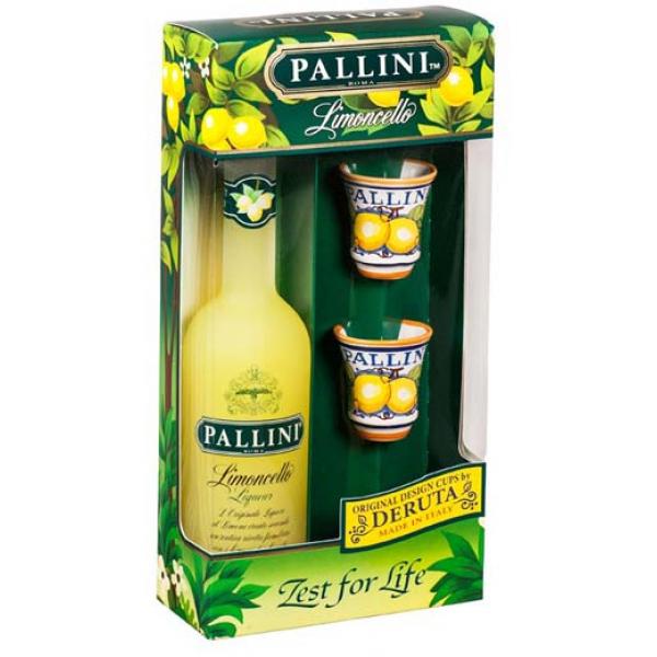 Ликер Pallini Limoncello with 2 glasses in gift box 0,5 л фото