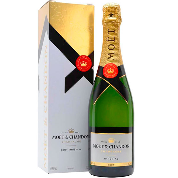 Вино игристое Белое Брют Moet & Chandon Imperial Brut Champagne in gift box 0,75 л фото