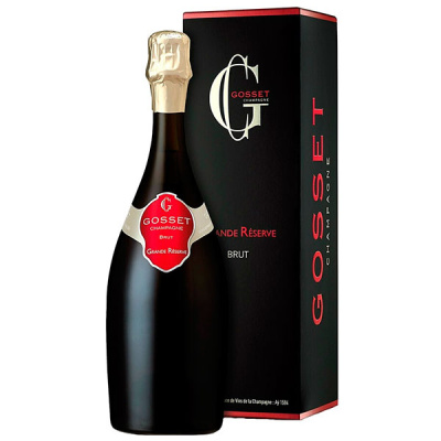 Вино игристое Белое Брют Gosset Grande Reserve Brut Champagne in gift box 2017 0,75 л фото